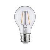 Ampoule LED classique avec verre transparent et culot à vis argenté pour un éclairage économique