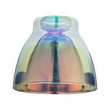 Colorful glass lampshade with iridescent effect for modern LED lighting in living spaces