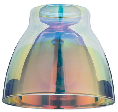 Bunte Glaslampenschirm mit irisierendem Effekt für moderne LED-Beleuchtung im Wohnbereich