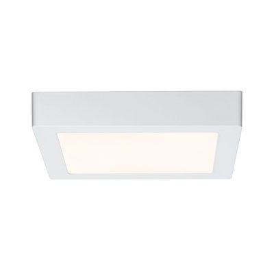 Plafonnier carré blanc en plastique avec lumière LED blanc chaud pour espaces de vie