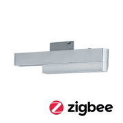 Silberne LED-Wandleuchte aus Metall mit Zigbee-Funktion für smarte Beleuchtung