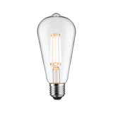 Classic LED light bulb with clear glass and warm white light for energy-efficient lighting