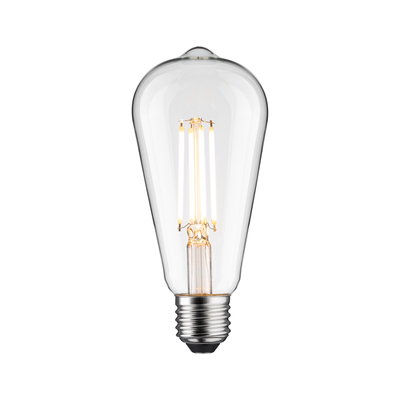 Classic LED light bulb with clear glass and warm white light for energy-efficient lighting