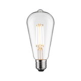 Classic LED light bulb with clear glass and warm white light for energy-efficient lighting