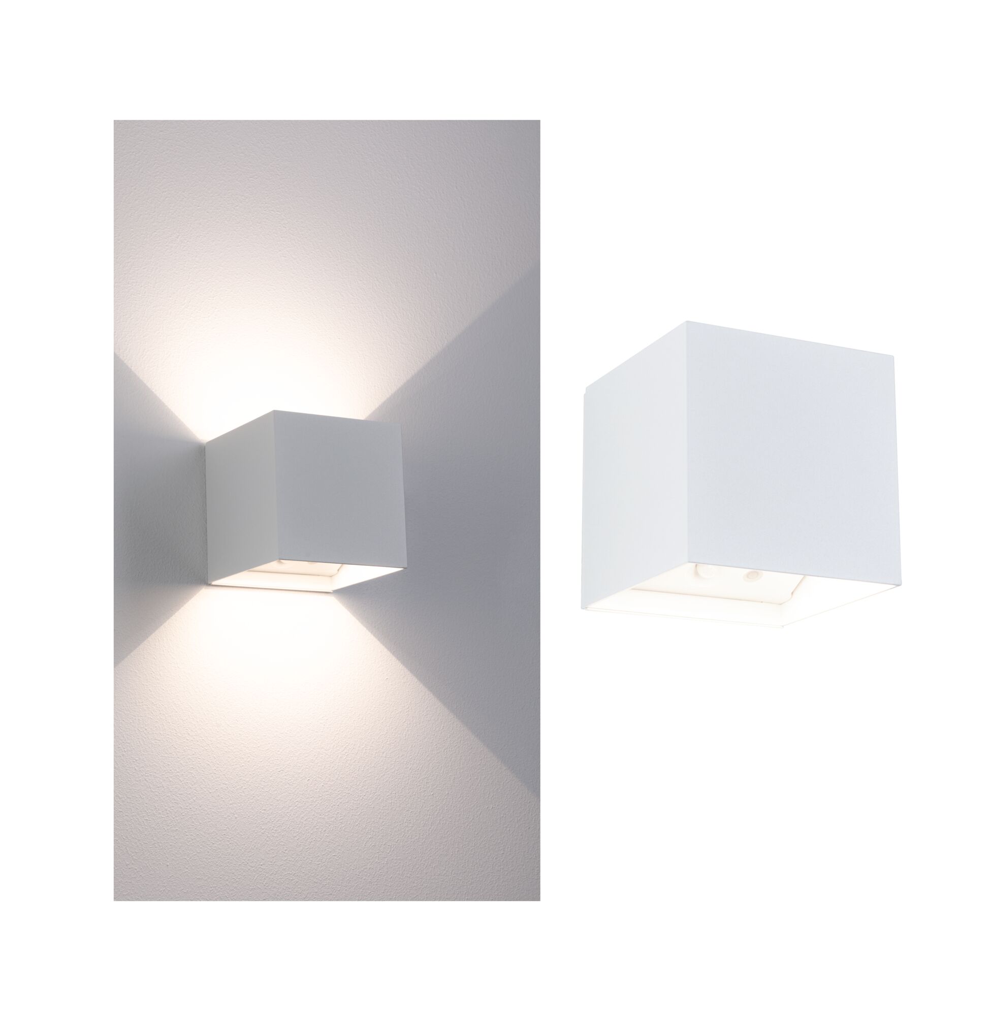 Lampe murale rechargeable à LED Nyara IP44 3000K 100x104mm 2x1W Blanc Lampe murale rechargeable à LED Nyara IP44 3000K 100x104mm 2x1W Blanc