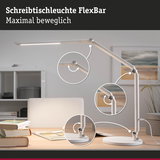 Weiße Schreibtischleuchte FlexBar aus Metall mit flexiblen Gelenken für verstellbares LED-Licht am Arbeitsplatz
