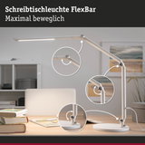 Weiße Schreibtischleuchte FlexBar aus Metall mit flexiblen Gelenken für optimale Beleuchtung am Arbeitsplatz