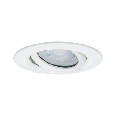 White recessed spotlight made of plastic with adjustable LED for versatile room lighting