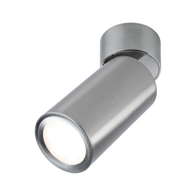 Spot LED de plafond moderne en aluminium brossé argenté pour un éclairage ciblé