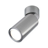 Moderne LED-plafondspot van geborsteld zilverkleurig aluminium voor gerichte verlichting