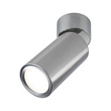 Moderne LED-plafondspot van geborsteld zilverkleurig aluminium voor gerichte verlichting