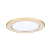 Rundes LED-Einbaupanel in goldfarbenem Aluminium mit weißem Diffusor für moderne Raumbeleuchtung