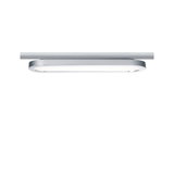Plafonnier LED fin en aluminium argenté avec diffuseur blanc pour un éclairage moderne
