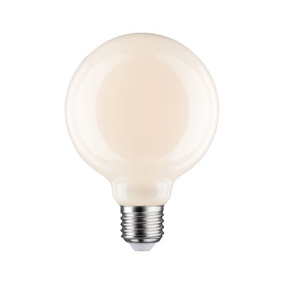 Round warm white LED bulb with E27 base for energy-efficient lighting