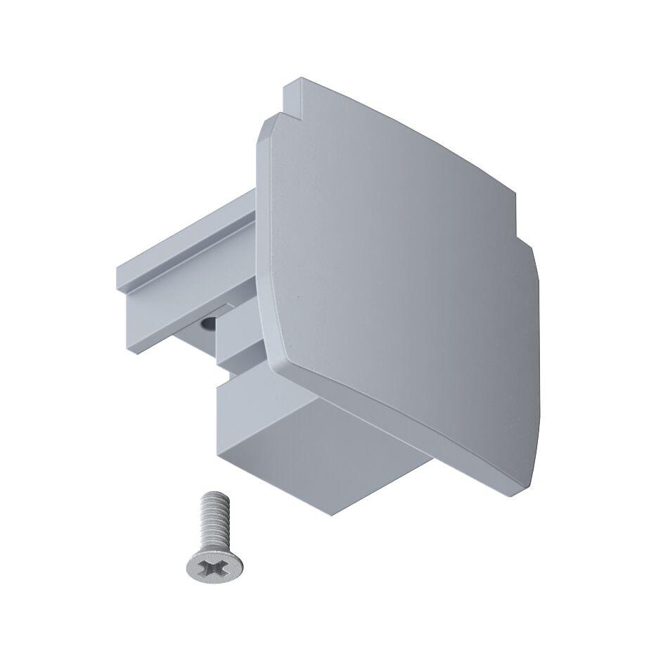 Grauer Kunststoff-Endkappen-Adapter mit Schraube für Schienensysteme, Zubehör für LED-Beleuchtung