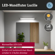 LED-Wandfluter Lucille mit warmweißem Licht, dimmbar in 3 Stufen, weiße Leuchte im Badezimmer