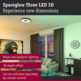 Spaceglow Three LED 3D white ceiling light with remote for room and ambient lighting with 3D depth effect