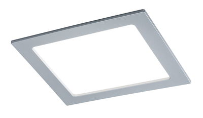 Quadratische LED-Deckenleuchte aus silbernem Aluminium mit blendfreiem Licht für moderne Räume