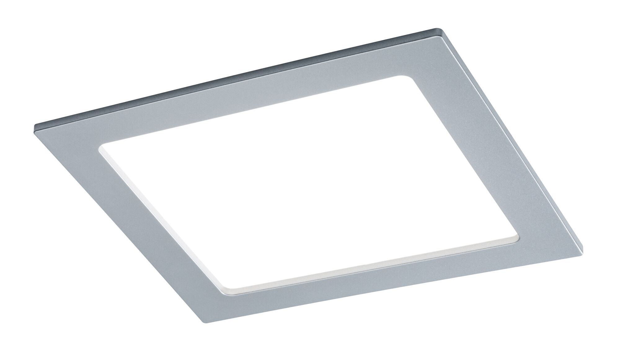 Vierkante LED-plafondlamp van zilverkleurig aluminium met verblindingsvrij licht voor moderne ruimtes
