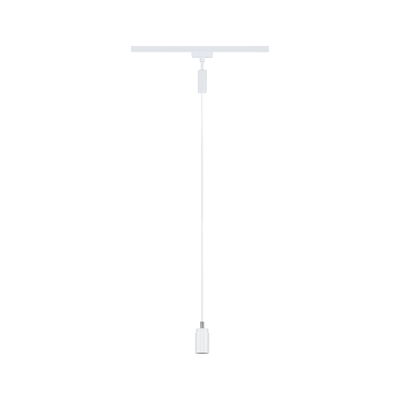 Minimalistisk hvid metalpendel med lang ledning til moderne indendørs belysning