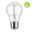 230 V Filament LED Pear E27 insect friendly 420lm 4,3W 2200K Clear LED light bulb with clear glass and silver base, energy-saving lighting solution