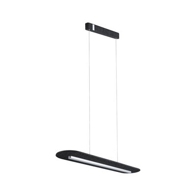 Black felt LED pendant light with slim design for modern interiors and energy-efficient lighting