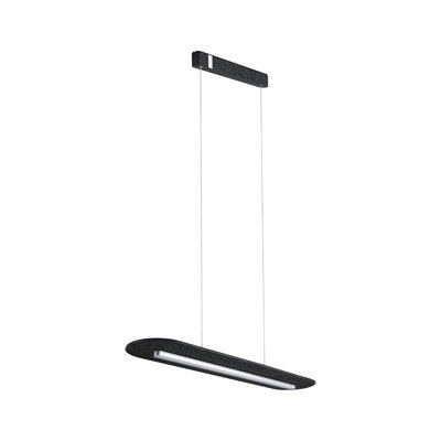 Black felt LED pendant light with slim design for modern interiors and energy-efficient lighting