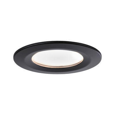 Round black LED recessed light with white diffuser for modern home lighting solutions
