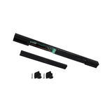 Zwarte aluminium connector met bedrading en schroeven voor LED-railsverlichting.
