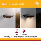 Black solar wall light with battery charging 8 hours by sunlight, energy-saving outdoor lighting solution