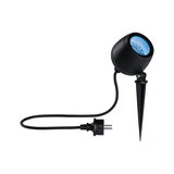 Black LED garden spotlight with ground spike and cable for outdoor and accent lighting