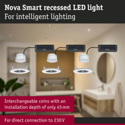 Nova Smart white recessed LED light with black power unit for smart home lighting solutions