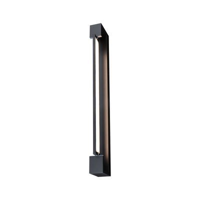 Black metal LED wall light with long slim design for modern indoor lighting solutions