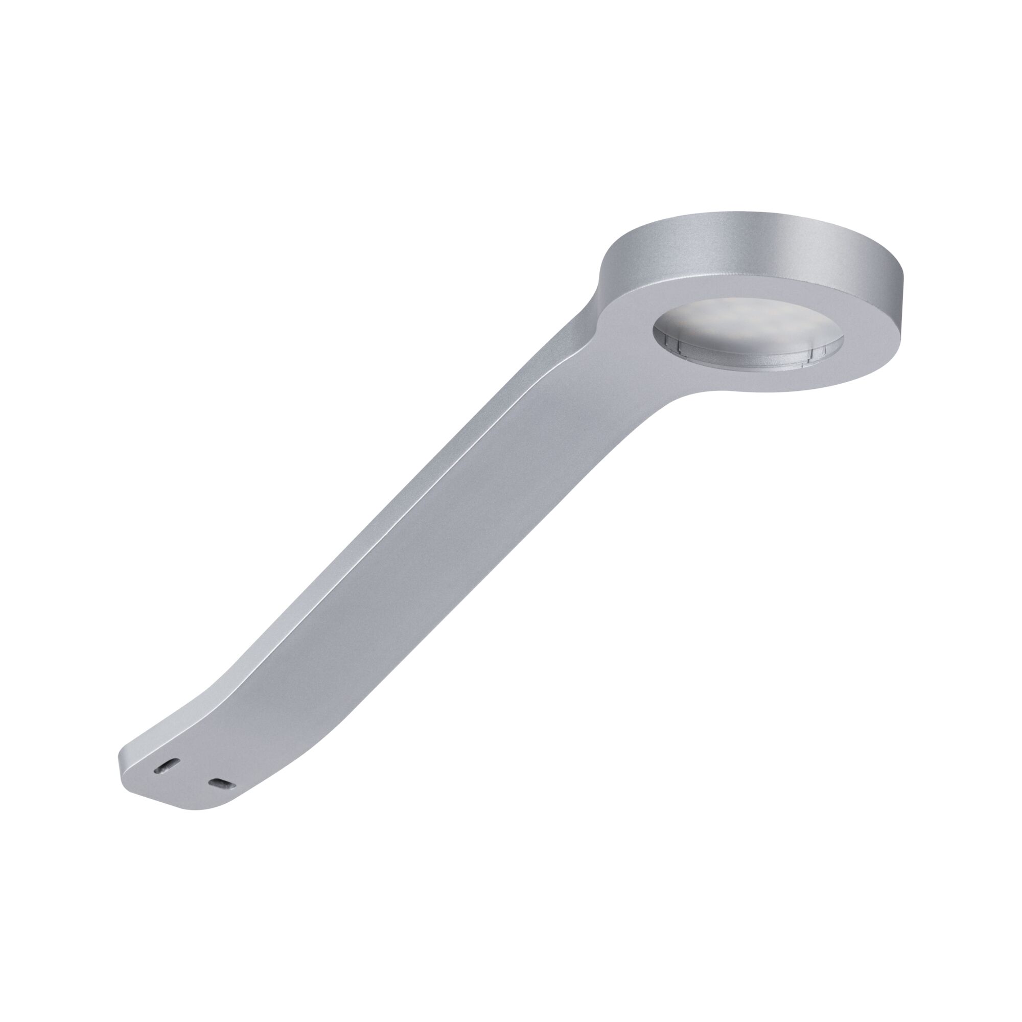 Moderner silberner LED-Wandleuchter aus Metall mit rundem Leuchtkopf für Innenbeleuchtung