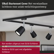 Zwarte URail spots met verwisselbare GU10 lichtbron voor modern verlichtingsontwerp