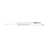 White LED connector cable with plastic housing and black and white wires for lighting systems