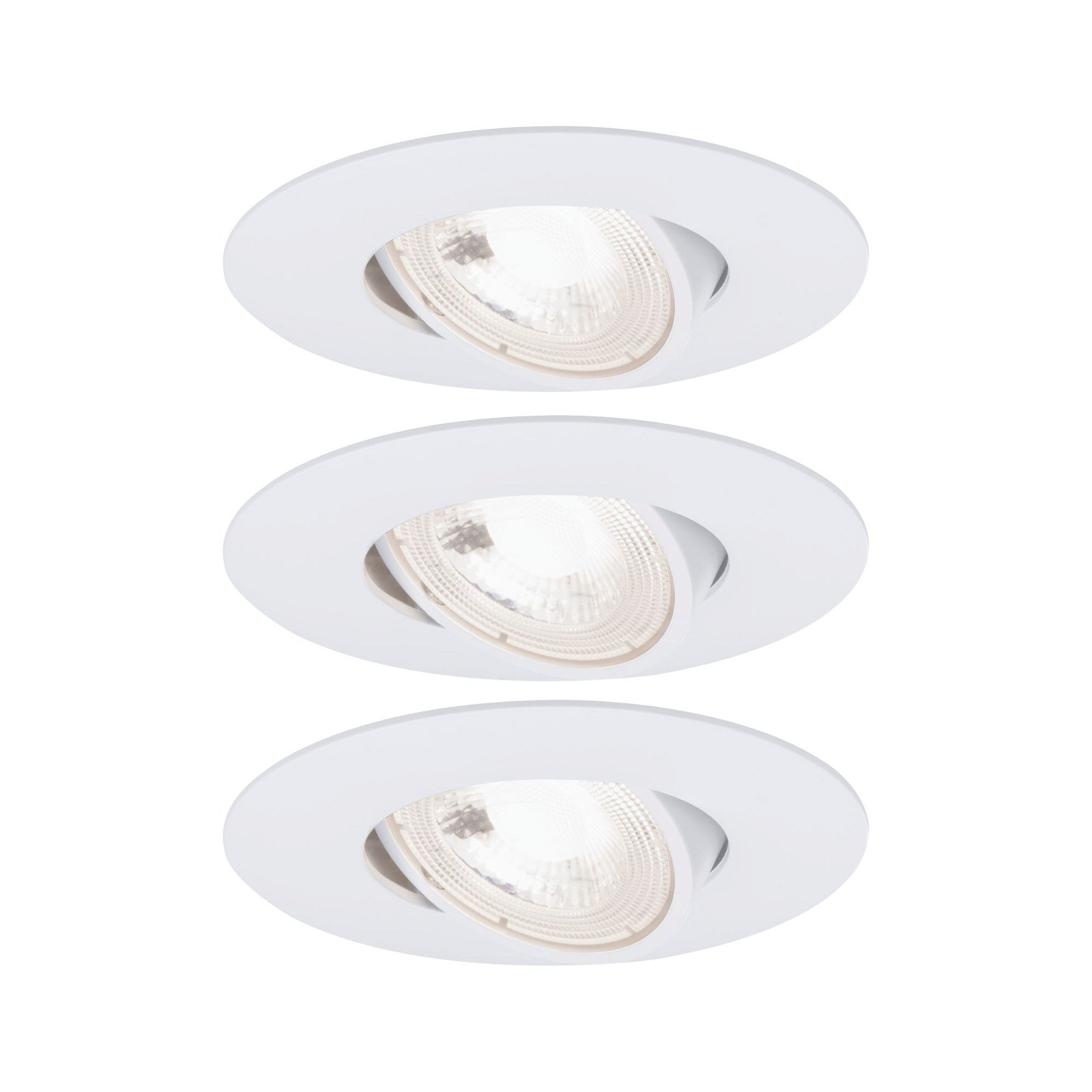 LED Recessed luminaire 3-piece set Swivelling round 90mm 50° 3x5W 3x460lm 230V 3000K White