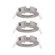 Round brushed stainless steel recessed frame with spring clips for LED spotlights