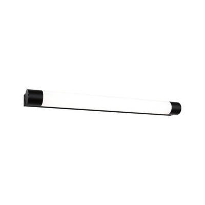 Schwarze LED-Wandleuchte mit langem weißem Diffusor aus Kunststoff für moderne Innenbeleuchtung
