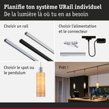 Guide pour planifier un système URail avec rails, connecteurs et suspensions en bois pour éclairage intérieur