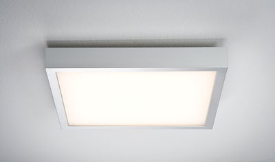 Plafonnier carré avec cadre en aluminium et LED blanc chaud pour éclairage intérieur moderne