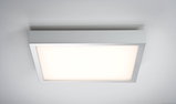 Quadratische Deckenleuchte mit Aluminiumrahmen und warmweißem LED-Licht für moderne Innenräume