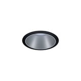 Round recessed spotlight made of aluminum in black and silver for modern LED ceiling lighting