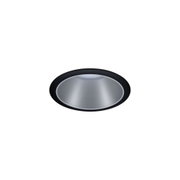 Round recessed spotlight made of aluminium in black and silver for modern LED ceiling lighting