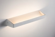 Moderner weißer LED-Wandleuchter aus Metall mit warmweißem Licht für Wohnräume