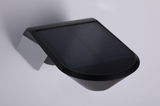 Lampe solaire noire avec support en acier inoxydable, éclairage LED extérieur résistant aux intempéries