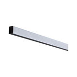 Slim white LED light with black plastic frame for modern indoor lighting solutions