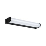 Applique murale LED noire avec diffuseur blanc en plastique pour éclairage intérieur moderne