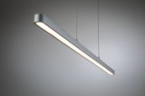 Moderne LED-Pendelleuchte aus silbernem Aluminium mit warmweißem Licht für Wohnräume