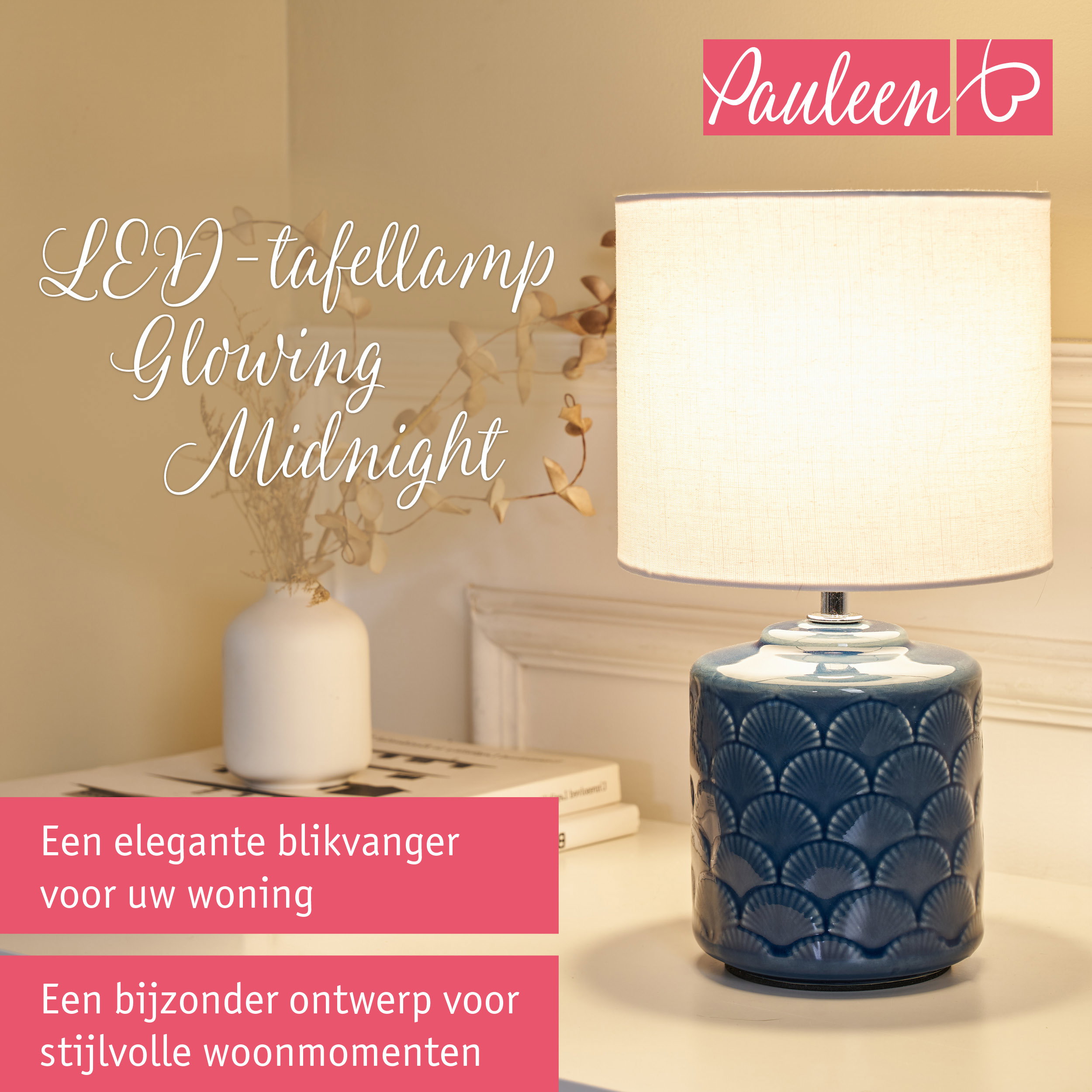 Paulmann Pauleen LED-tafellamp Glowing Midnight E14 max. 20W Blauw/Wit